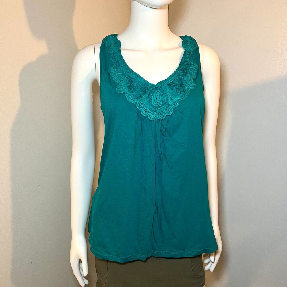 Elle Floral Rosette Tank Top L Tumblr Boho Indie Sleaze Fairy Y2K 2010s Mcbling